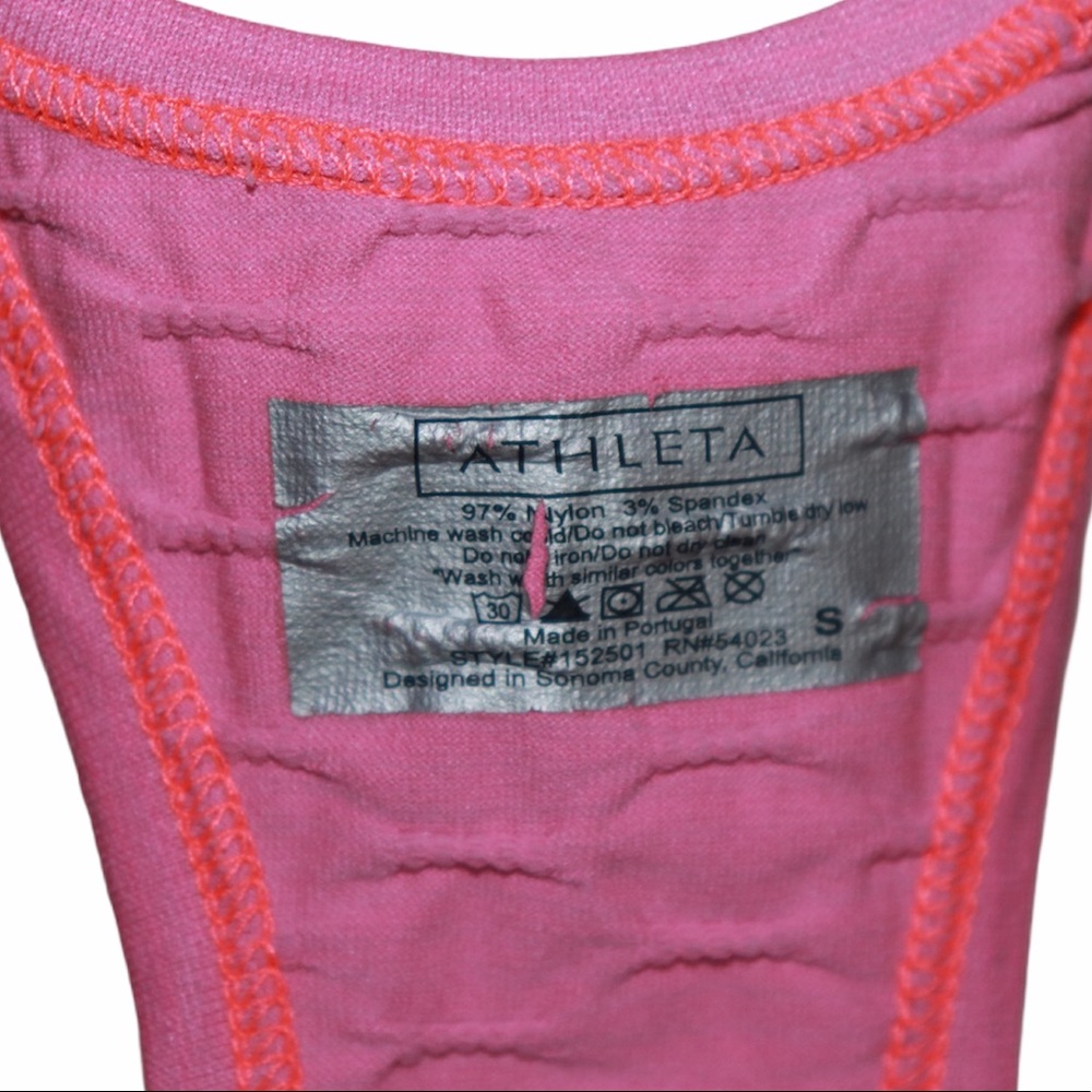 Athleta Hot Pink Ribbed Racer Back Tank Top Small - Picture 4 of 5